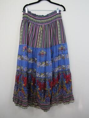 Jasmine Large Cotton Patterened Maxi Skirt Maxi Broomstick Skirt Boho Artsy